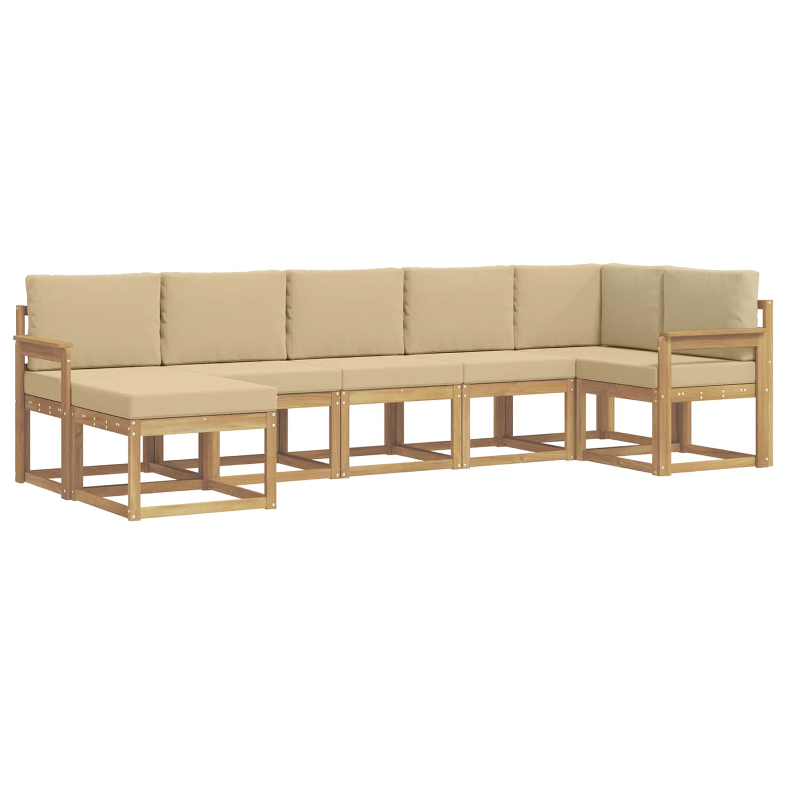 Ensemble de canapés d'extérieur 7 pcs Blanc et Beige Polyester - XIOS