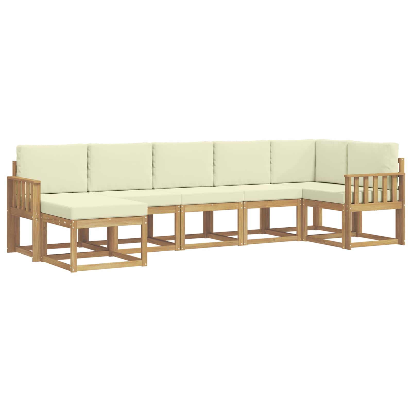 Ensemble de canapés d'extérieur 7 pcs Blanc et crème Polyester - XIOS