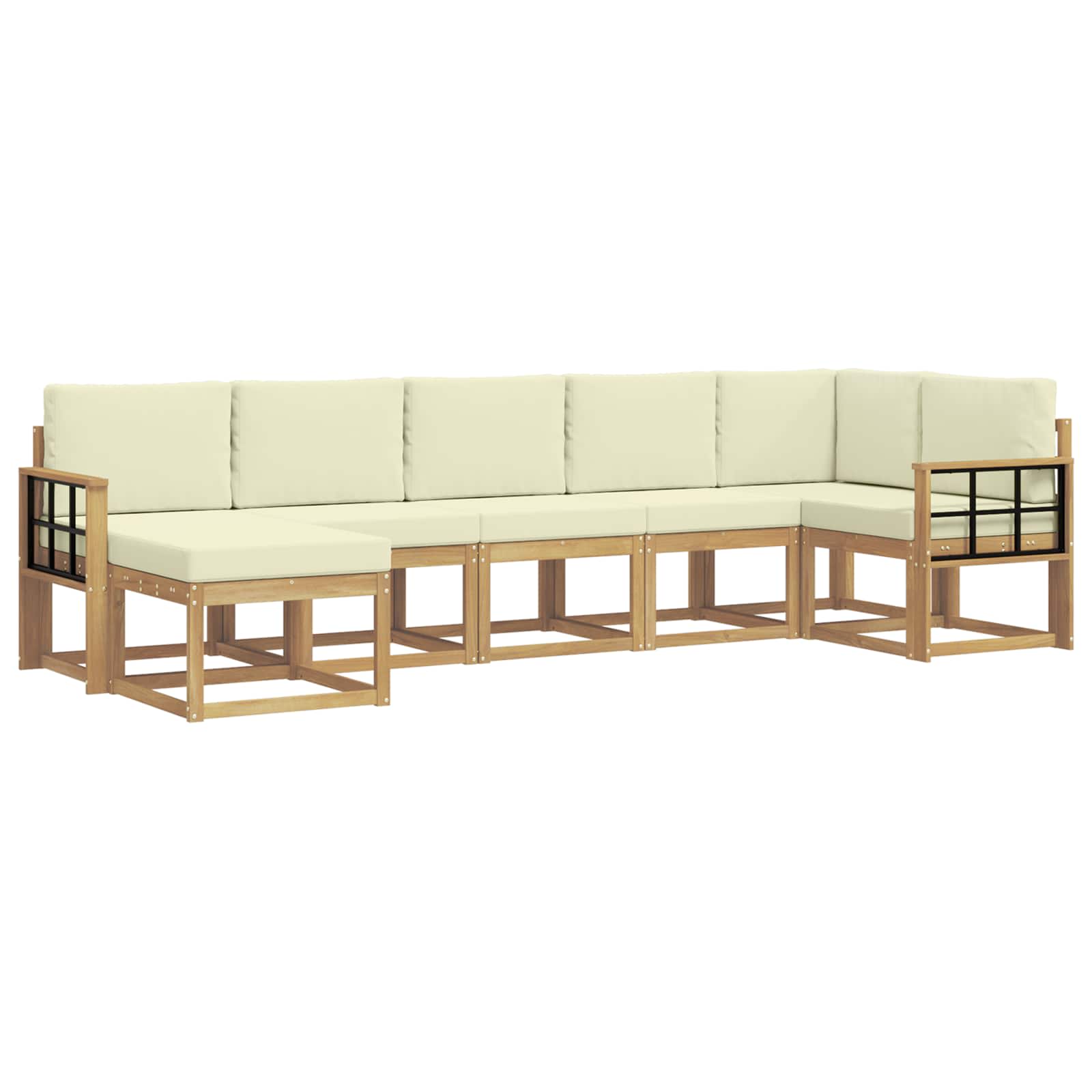 Ensemble de canapés d'extérieur 7 pcs Blanc et crème Polyester - XIOS