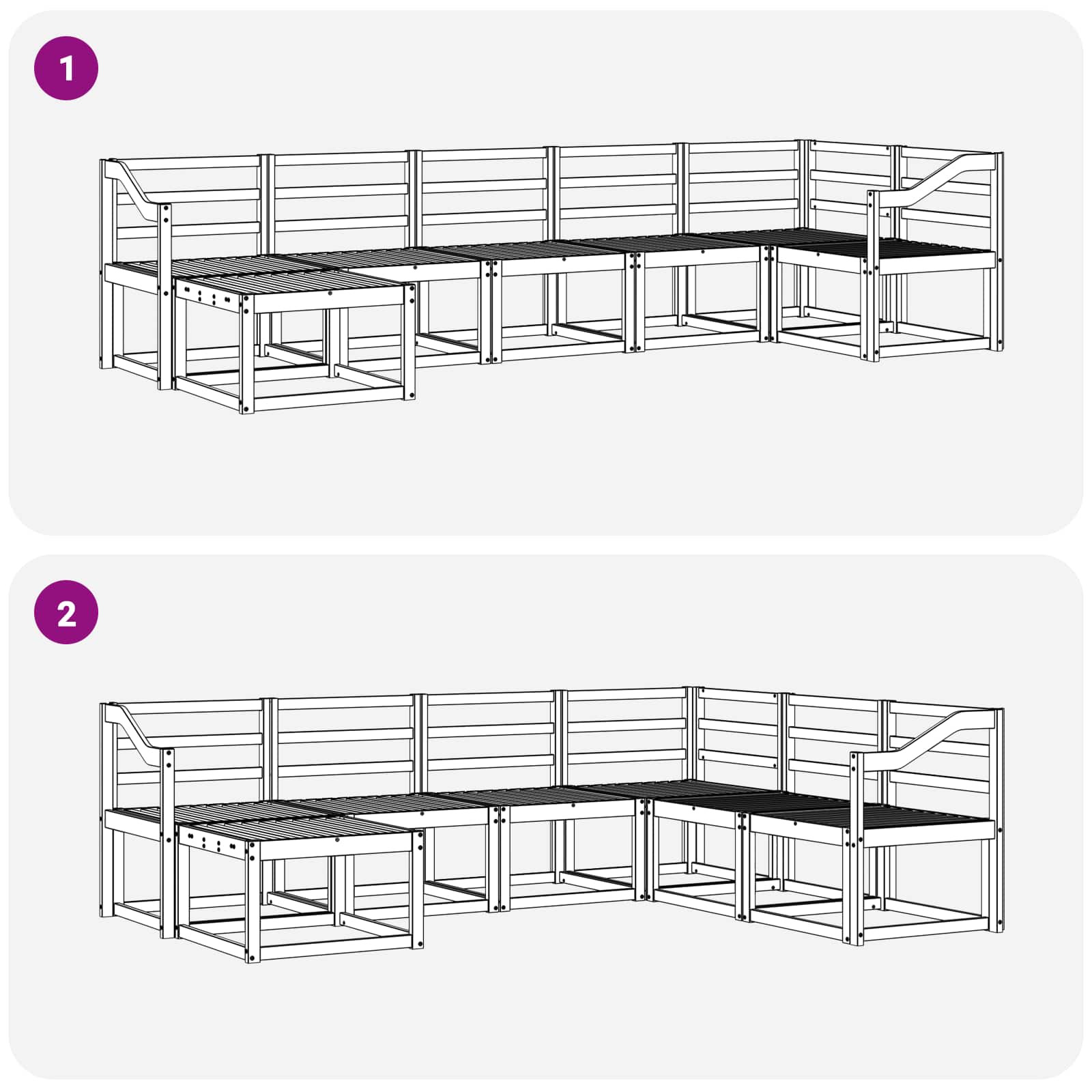 Ensemble de canapés d'extérieur 7 pcs Blanc - XIOS