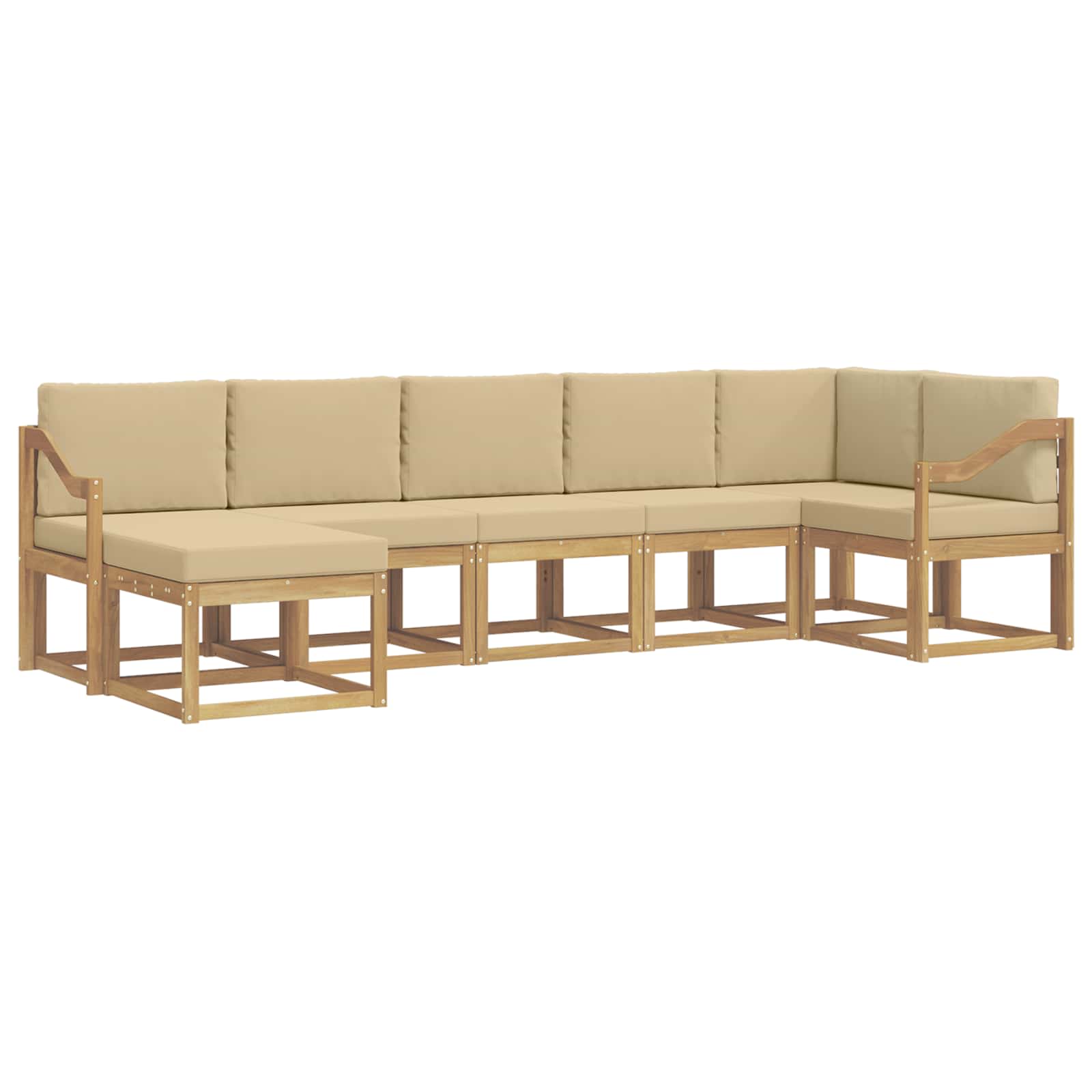 Ensemble de canapés d'extérieur 7 pcs Blanc et Beige Polyester - XIOS
