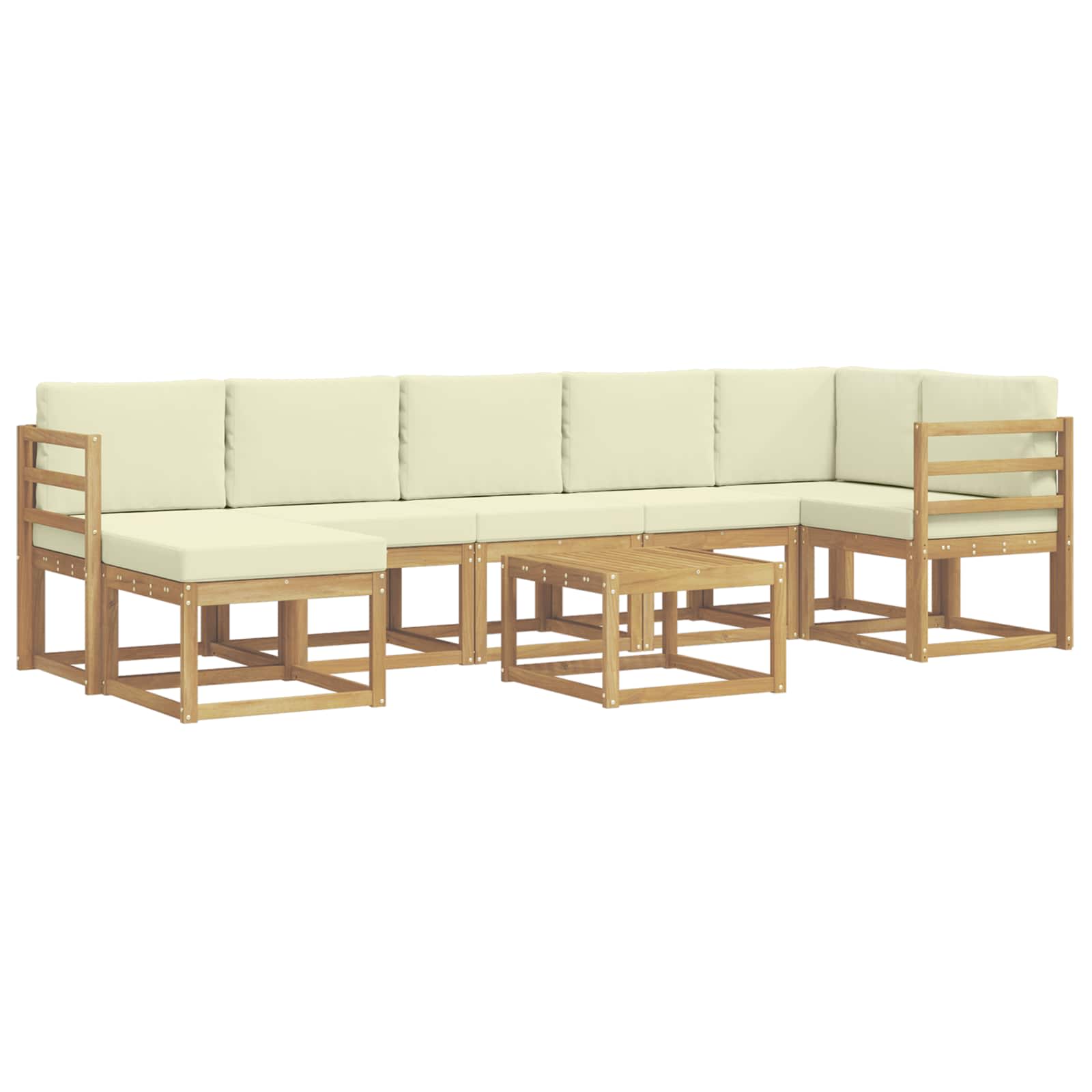 Ensemble de canapés d'extérieur 8 pcs Blanc et crème Polyester - XIOS