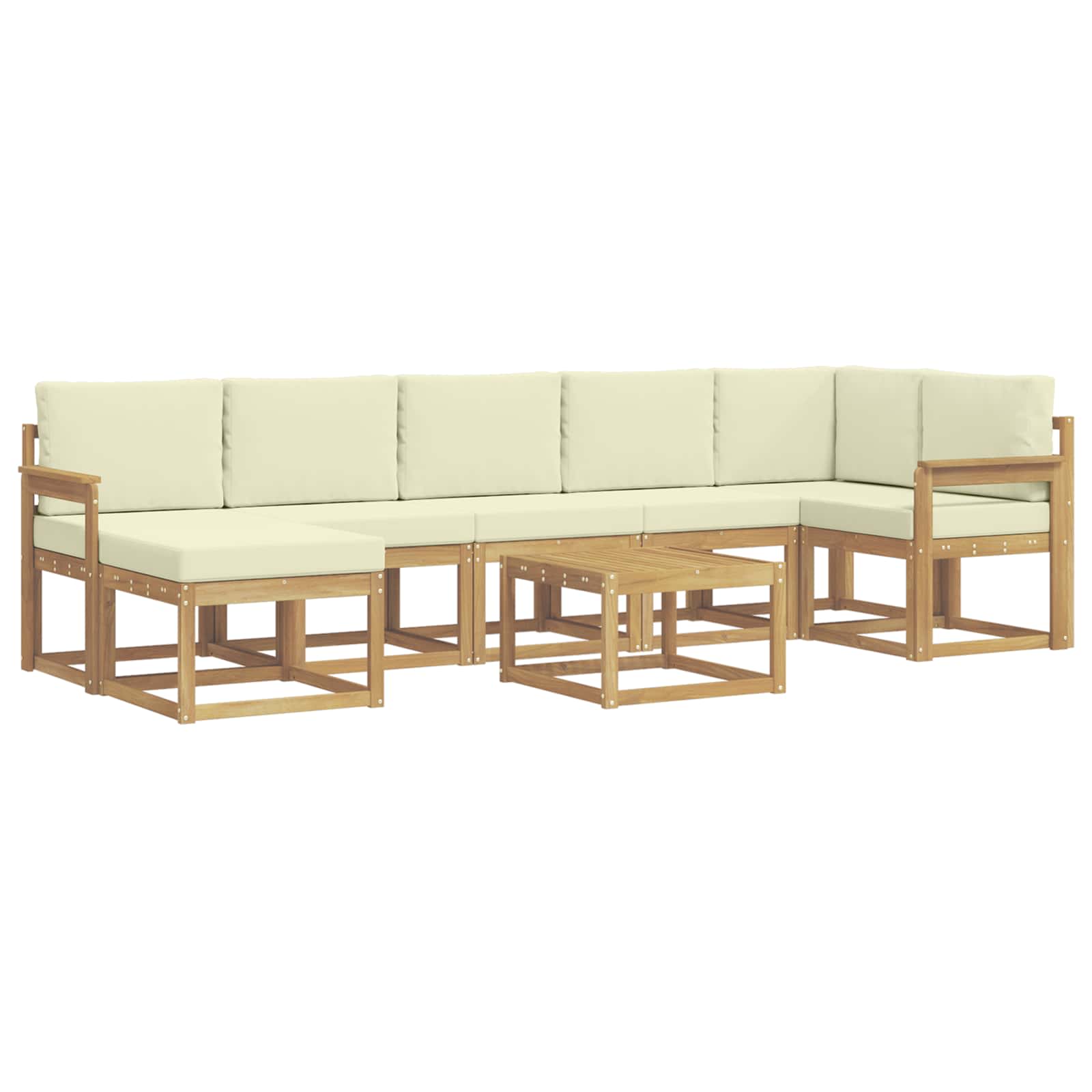 Ensemble de canapés d'extérieur 8 pcs Blanc et crème Polyester - XIOS