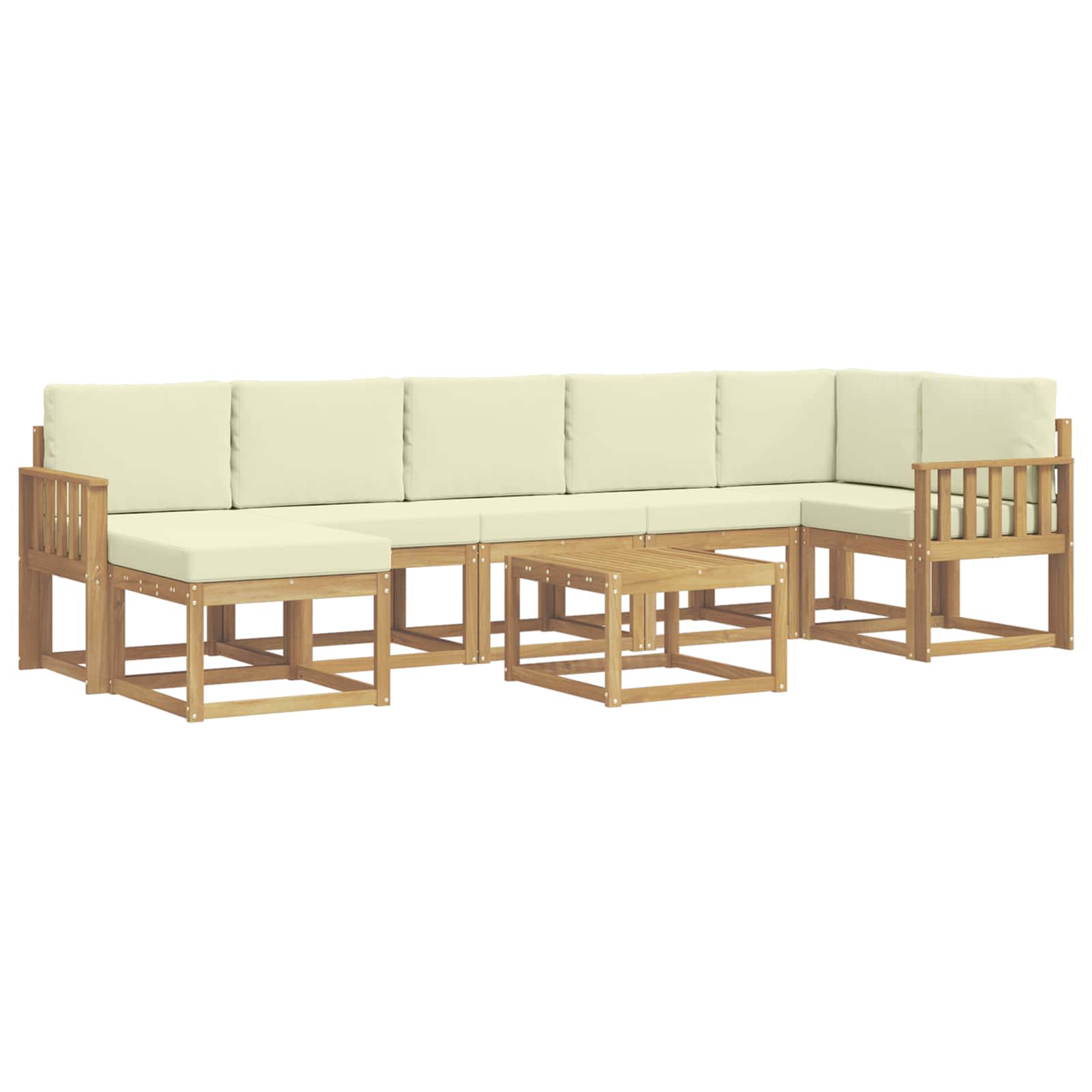 Ensemble de canapés d'extérieur 8 pcs Blanc et crème Polyester - XIOS