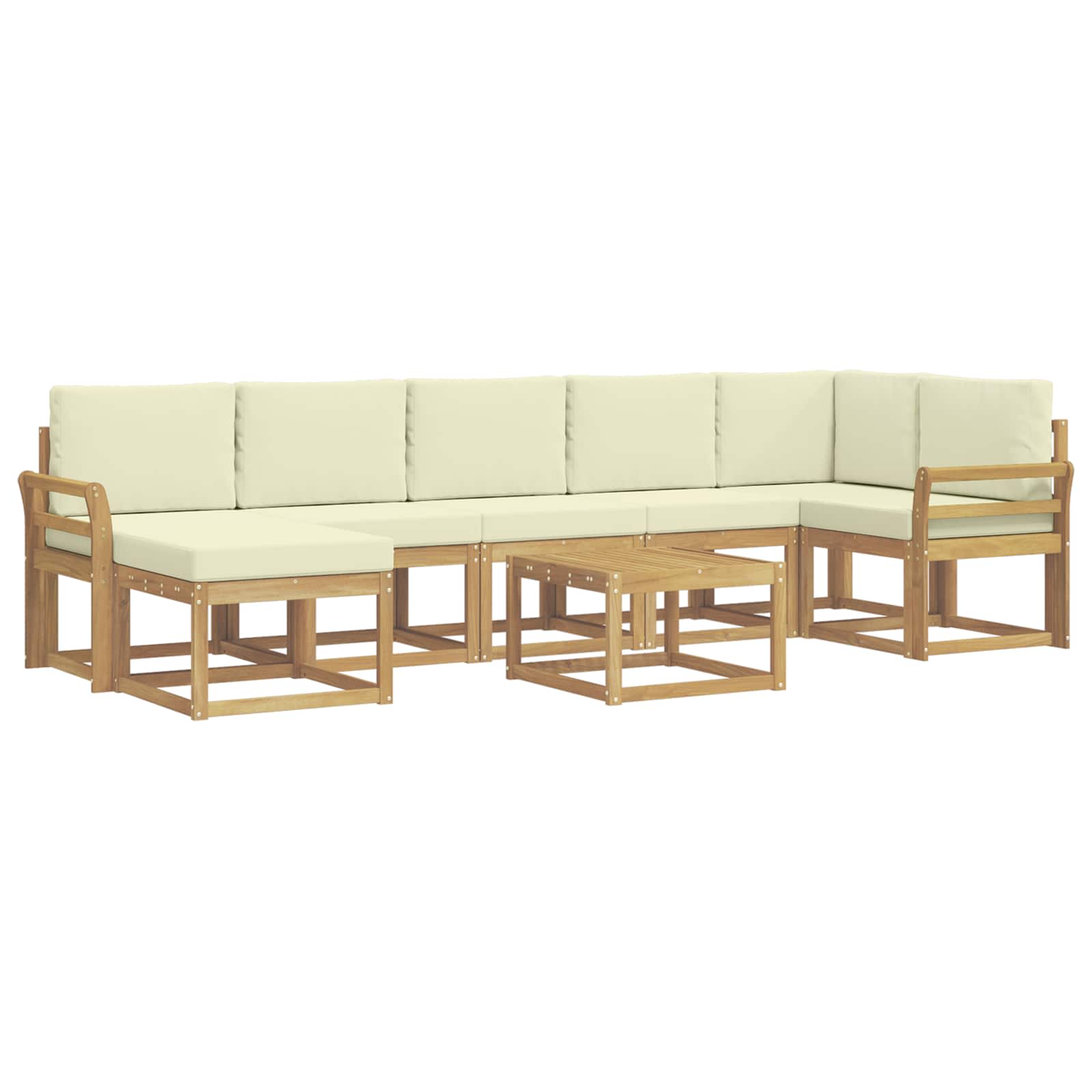 Ensemble de canapés d'extérieur 8 pcs Blanc et crème Polyester - XIOS