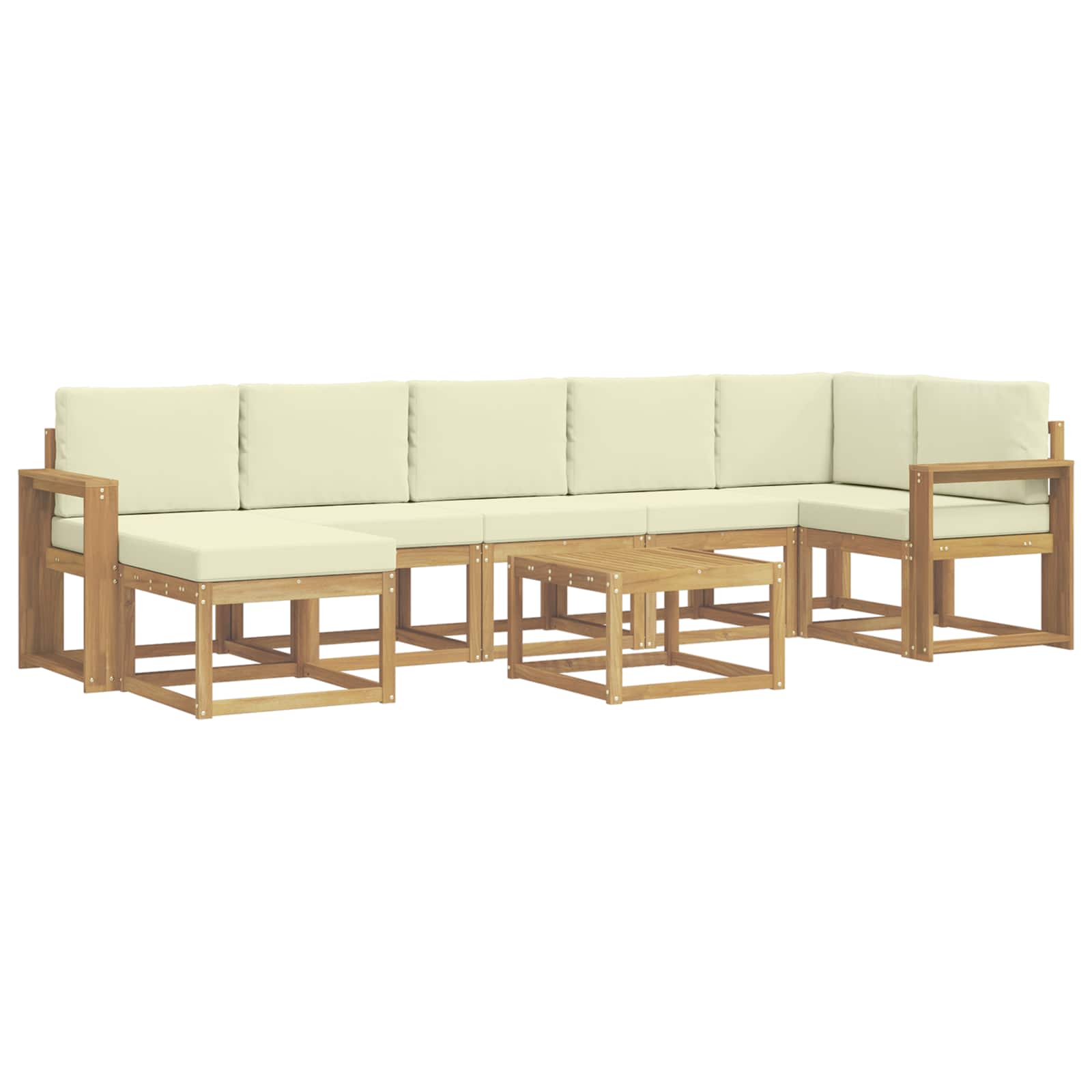 Ensemble de canapés d'extérieur 8 pcs Blanc et crème Polyester - XIOS