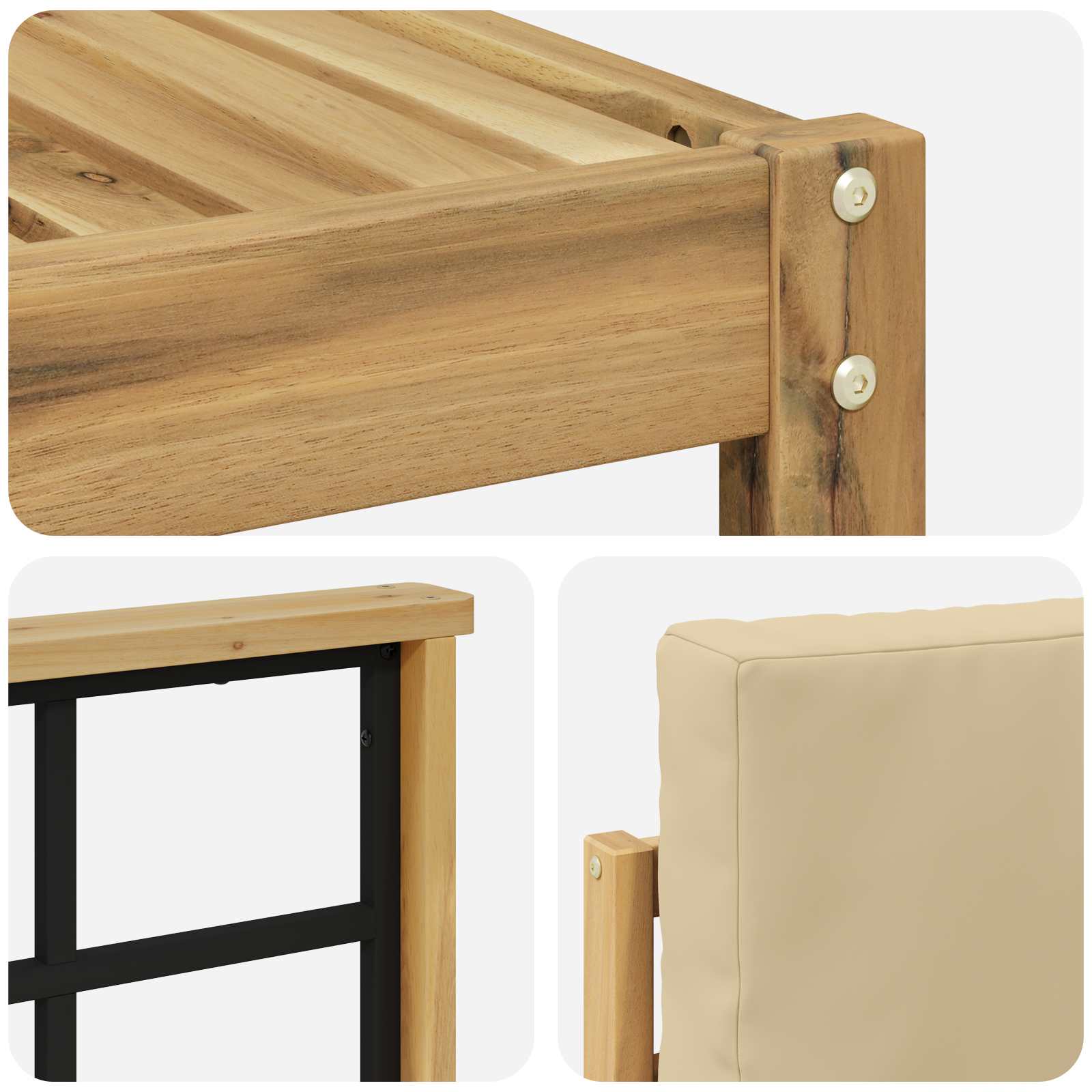 Ensemble de canapés d'extérieur 8 pcs Blanc et Beige Polyester - XIOS