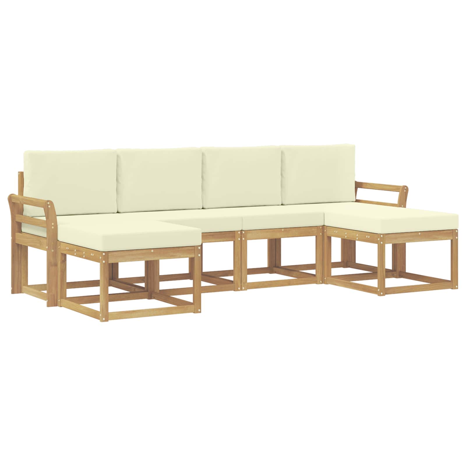 Ensemble de canapés d'extérieur 6 pcs Blanc et crème Polyester - XIOS