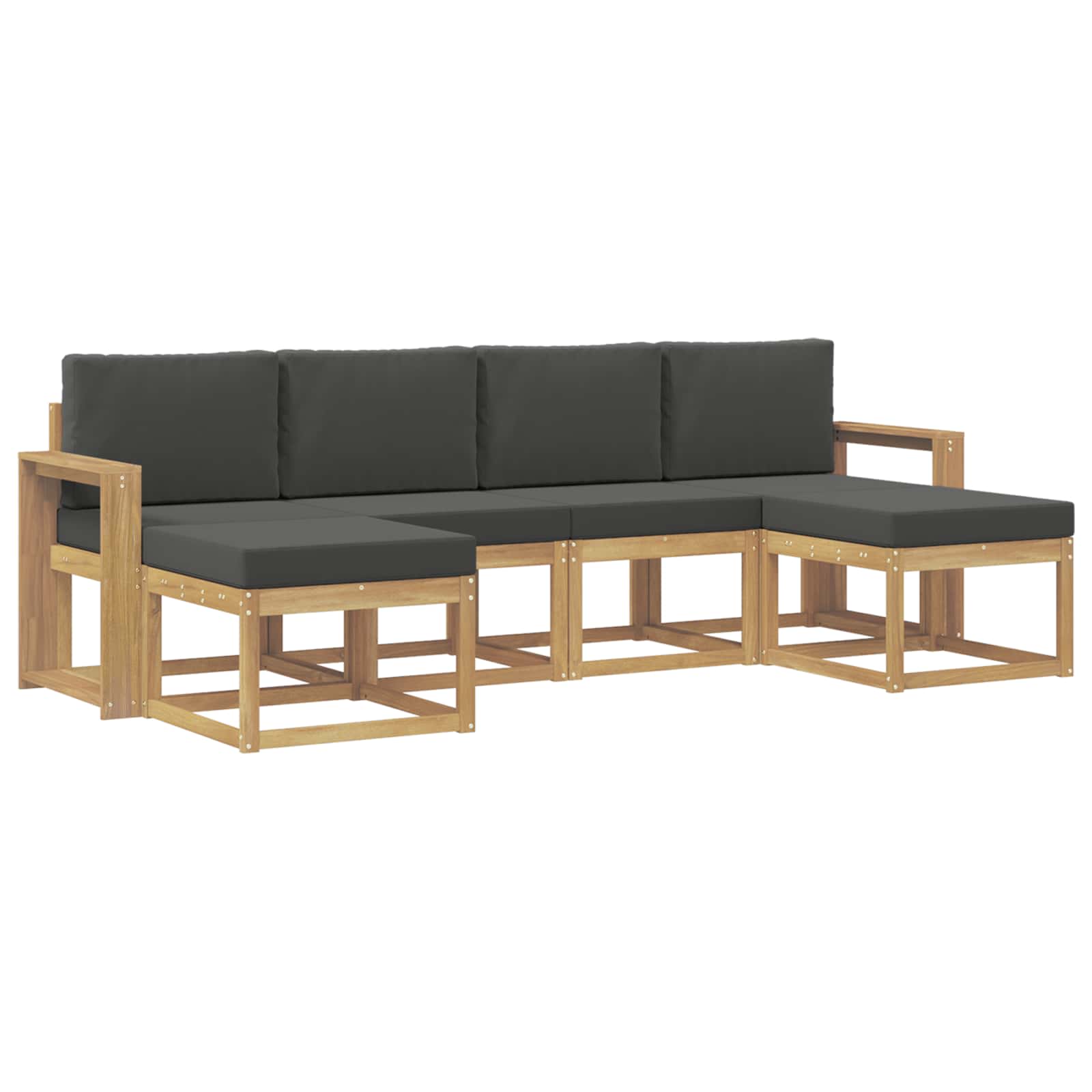 Ensemble de canapés d'extérieur 6 pc Blanc et anthracite