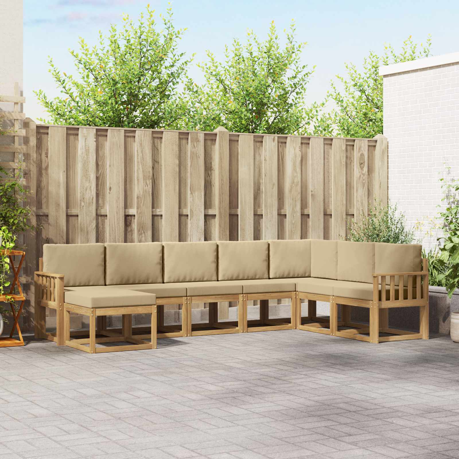 Ensemble de canapés d'extérieur 8 pcs Blanc et Beige - XIOS