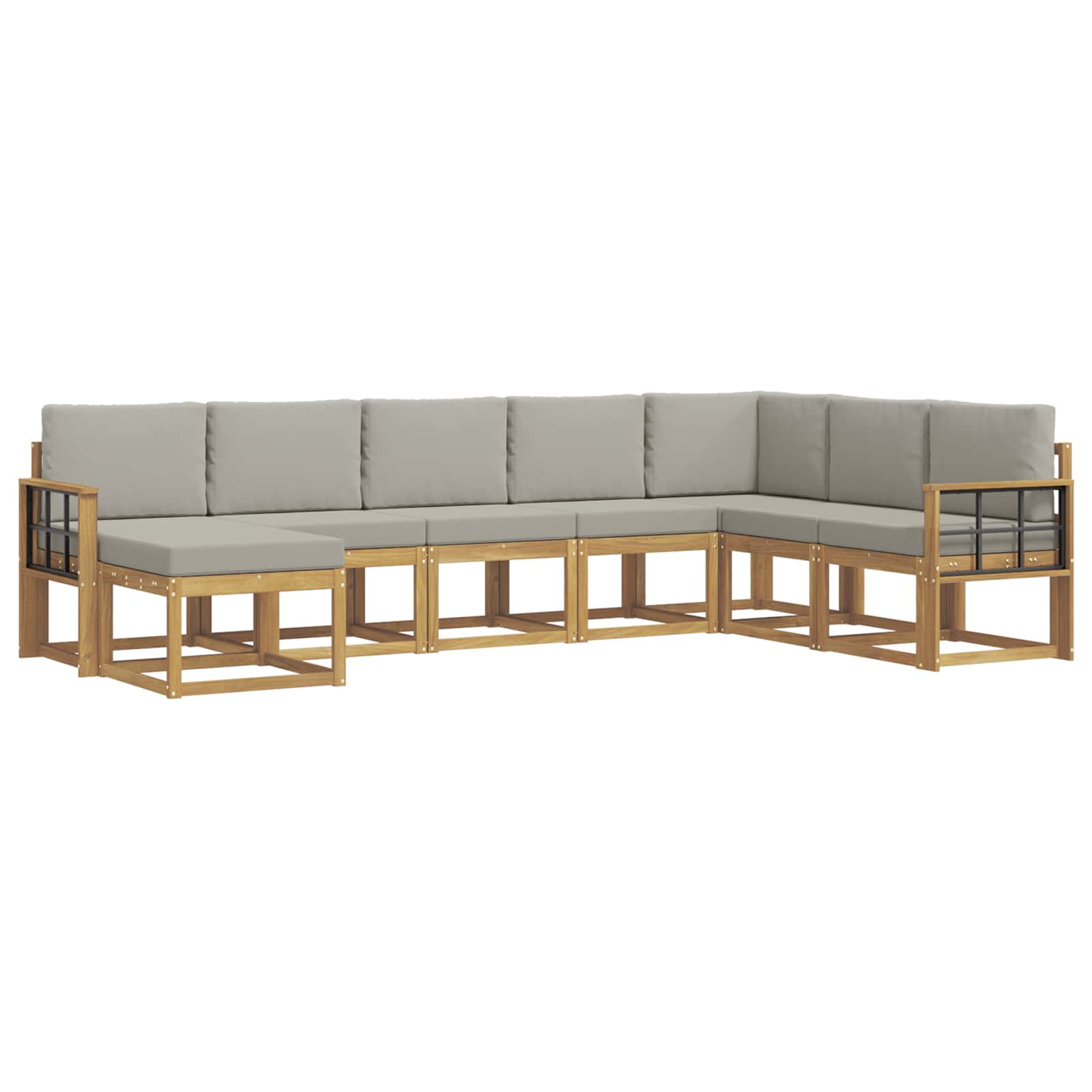 Ensemble de canapés d'extérieur 8 pcs Blanc et gris clair - XIOS
