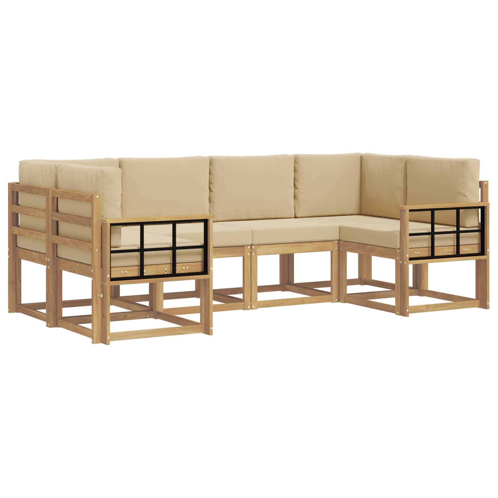 Ensemble de canapés d'extérieur 6 pcs Blanc et Beige - XIOS
