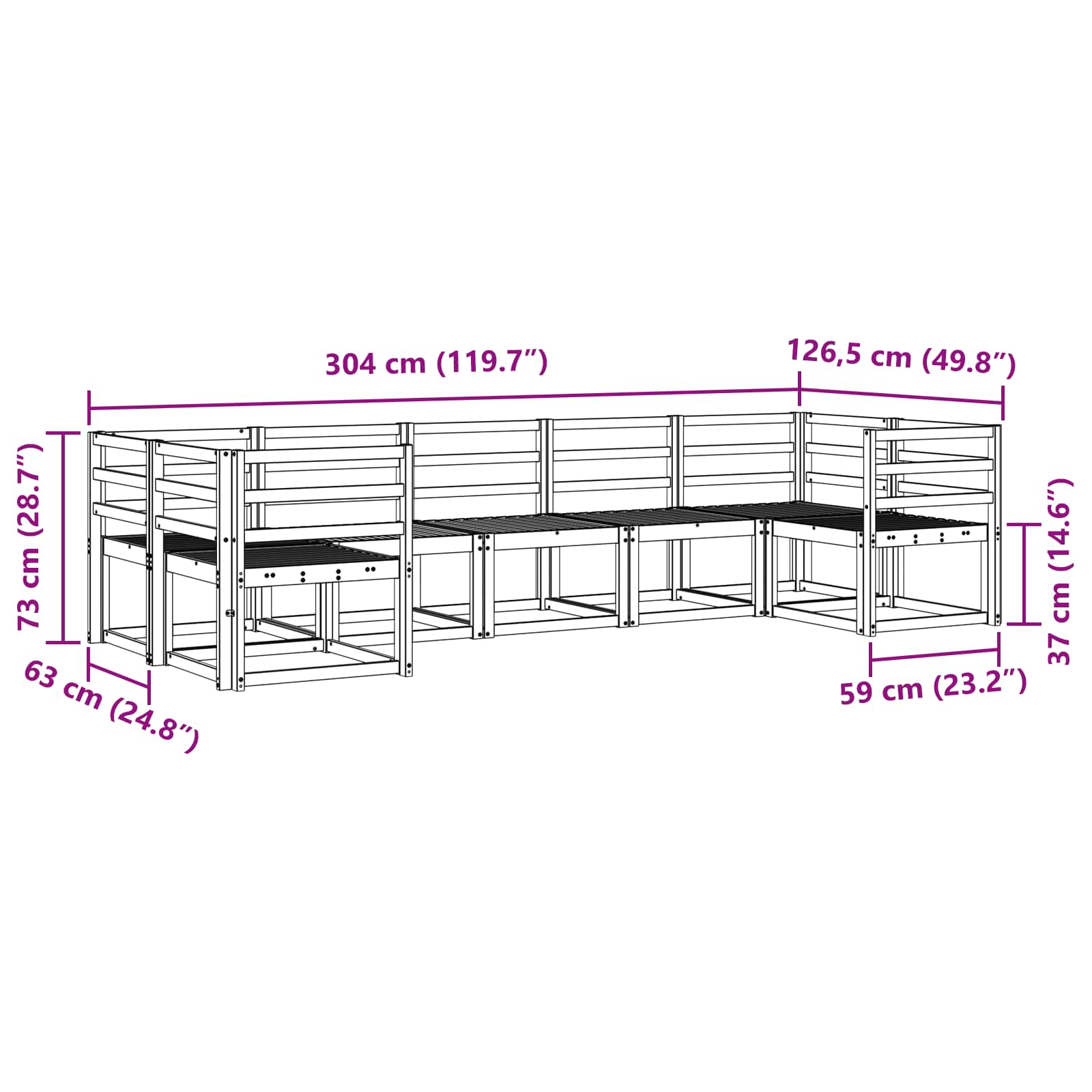 Ensemble de canapés d'extérieur 7 pcs Blanc - XIOS