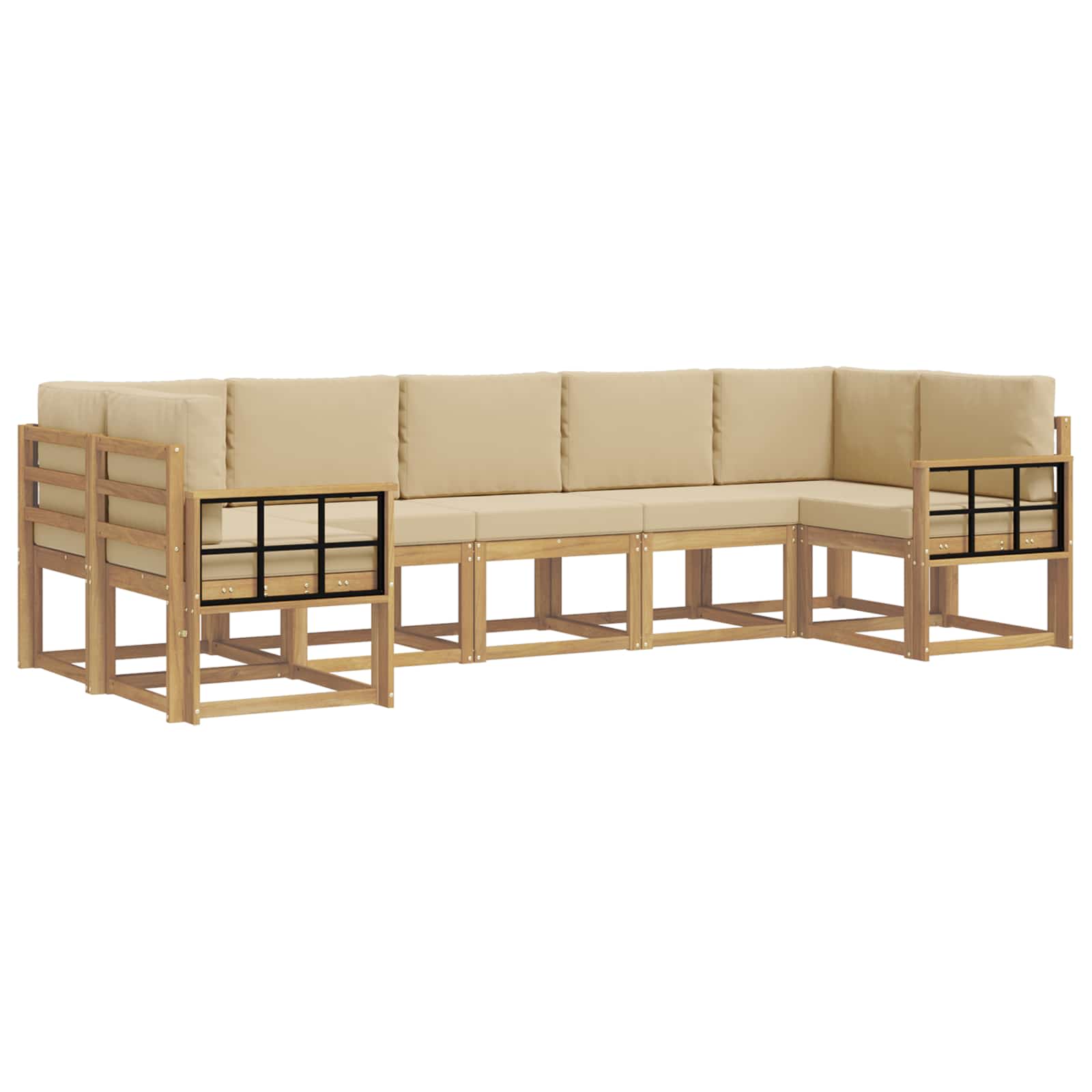 Ensemble de canapés d'extérieur 7 pcs Blanc et Beige - XIOS