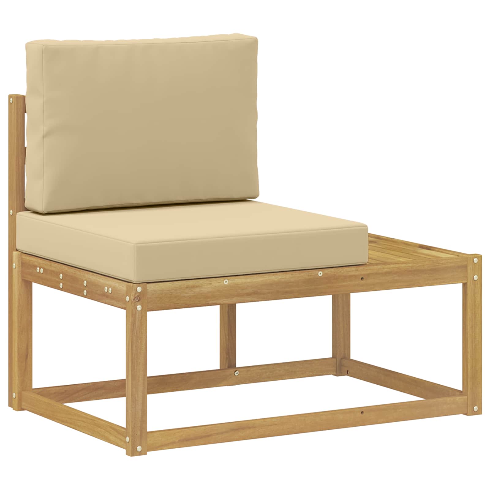 Ensemble de canapés d'extérieur 3 pc Blanc et Beige Polyester