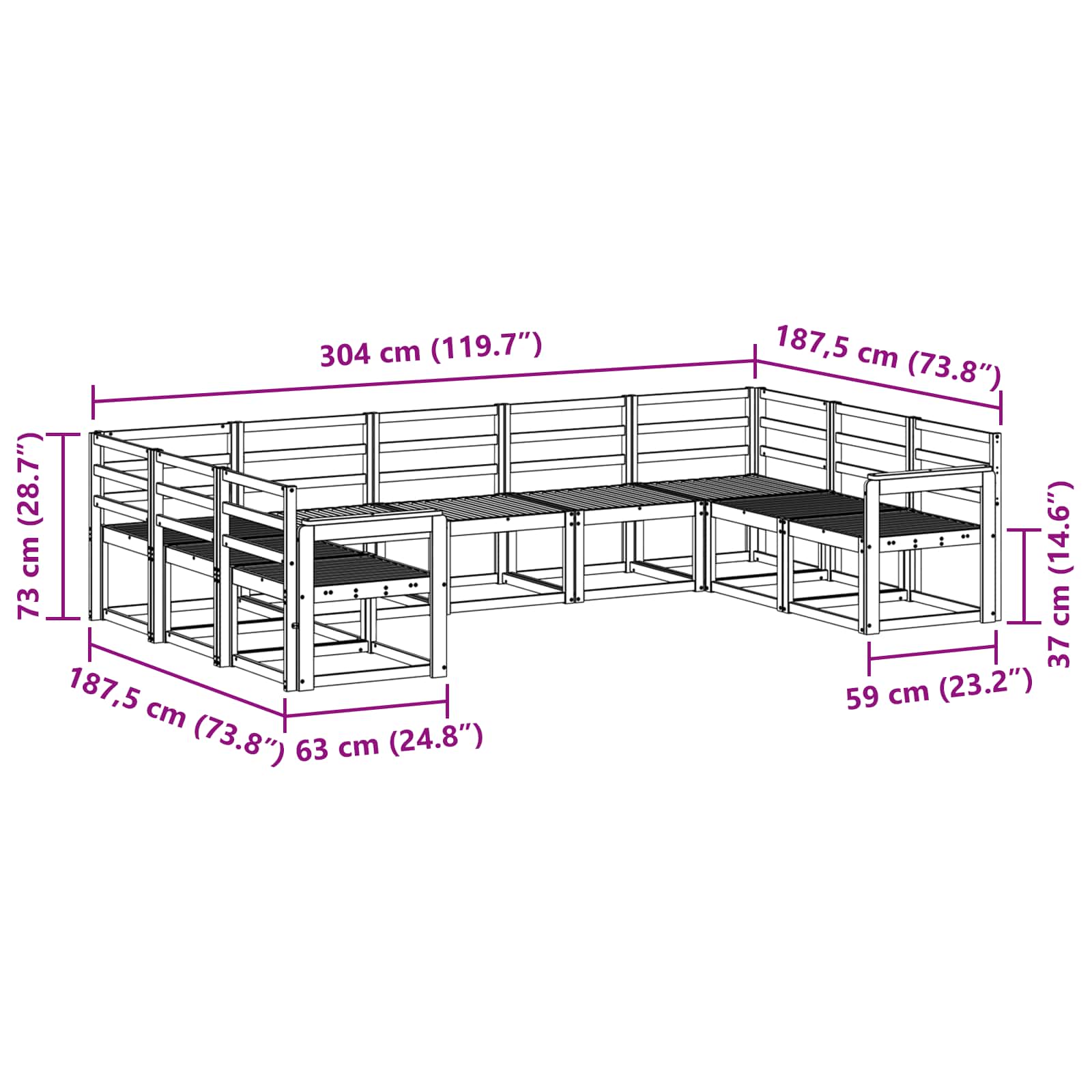 Ensemble de canapés d'extérieur 9 pcs Blanc - XIOS