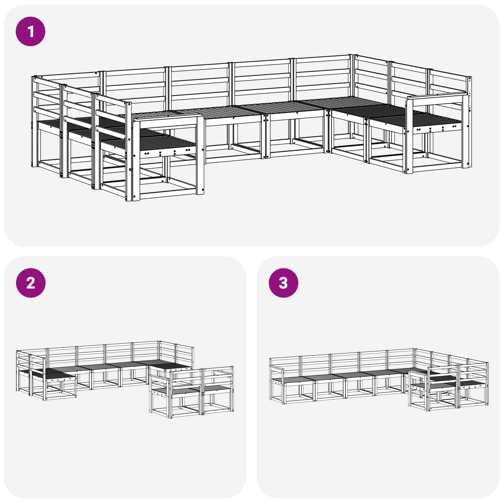 Ensemble de canapés d'extérieur 9 pcs Blanc - XIOS