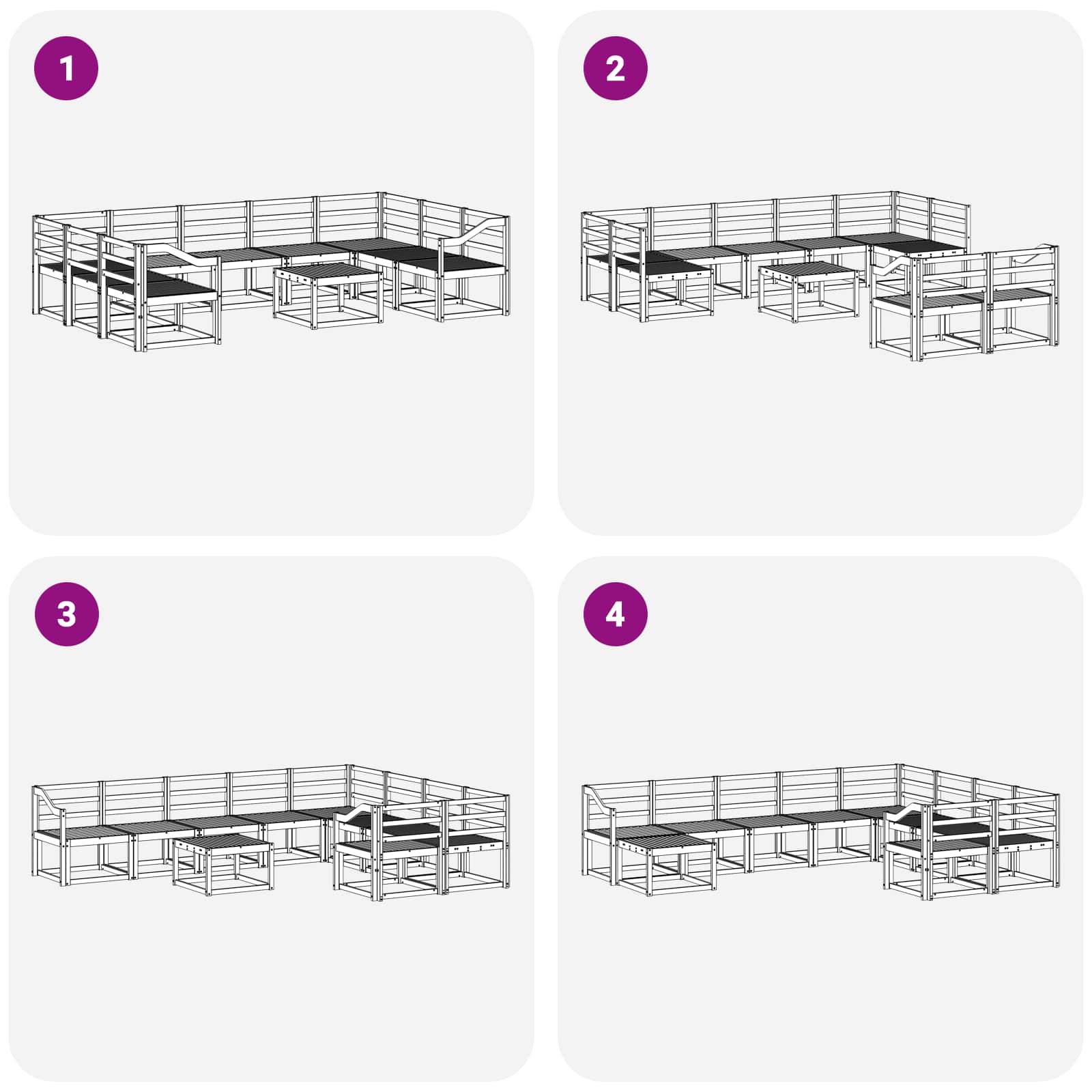 Ensemble de canapés d'extérieur 10 pcs Blanc - XIOS