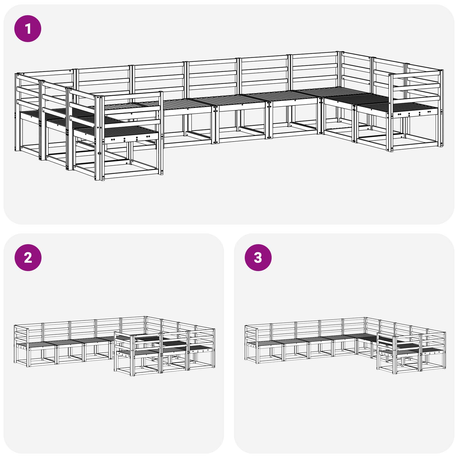 Ensemble de canapés d'extérieur 10 pcs Blanc - XIOS