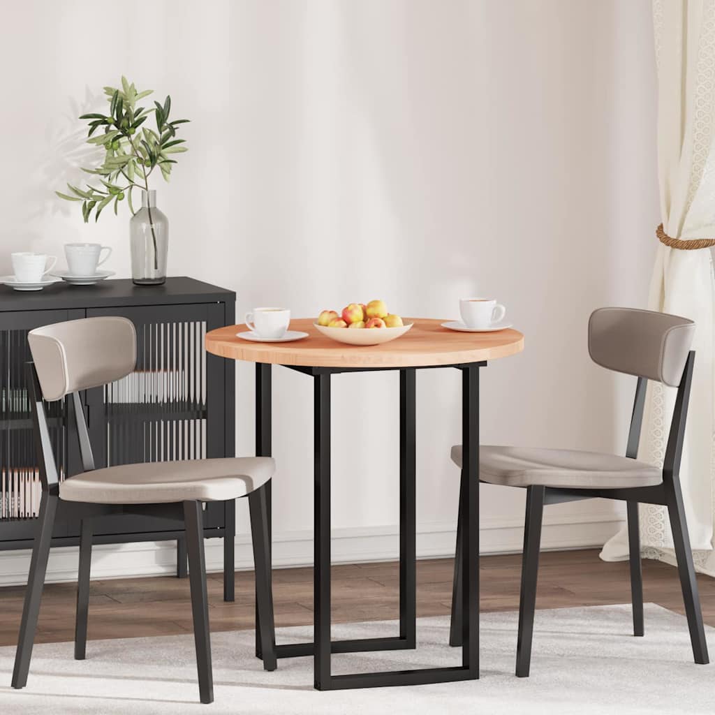 Plateau de table Marron clair Ø 70 x 2.5 cm Chêne massif - XIOS