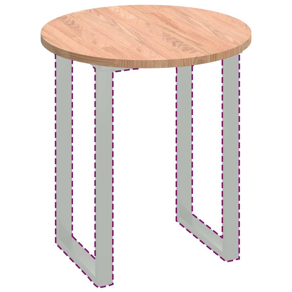 Plateau de table Marron clair Ø 70 x 2.5 cm Chêne massif - XIOS