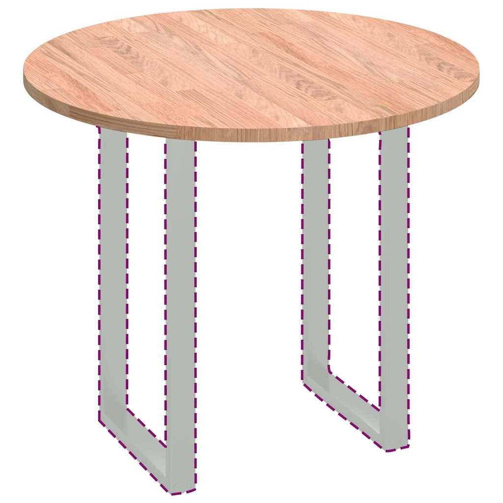 Plateau de table Marron clair Ø 90 x 2.5 cm Chêne massif - XIOS