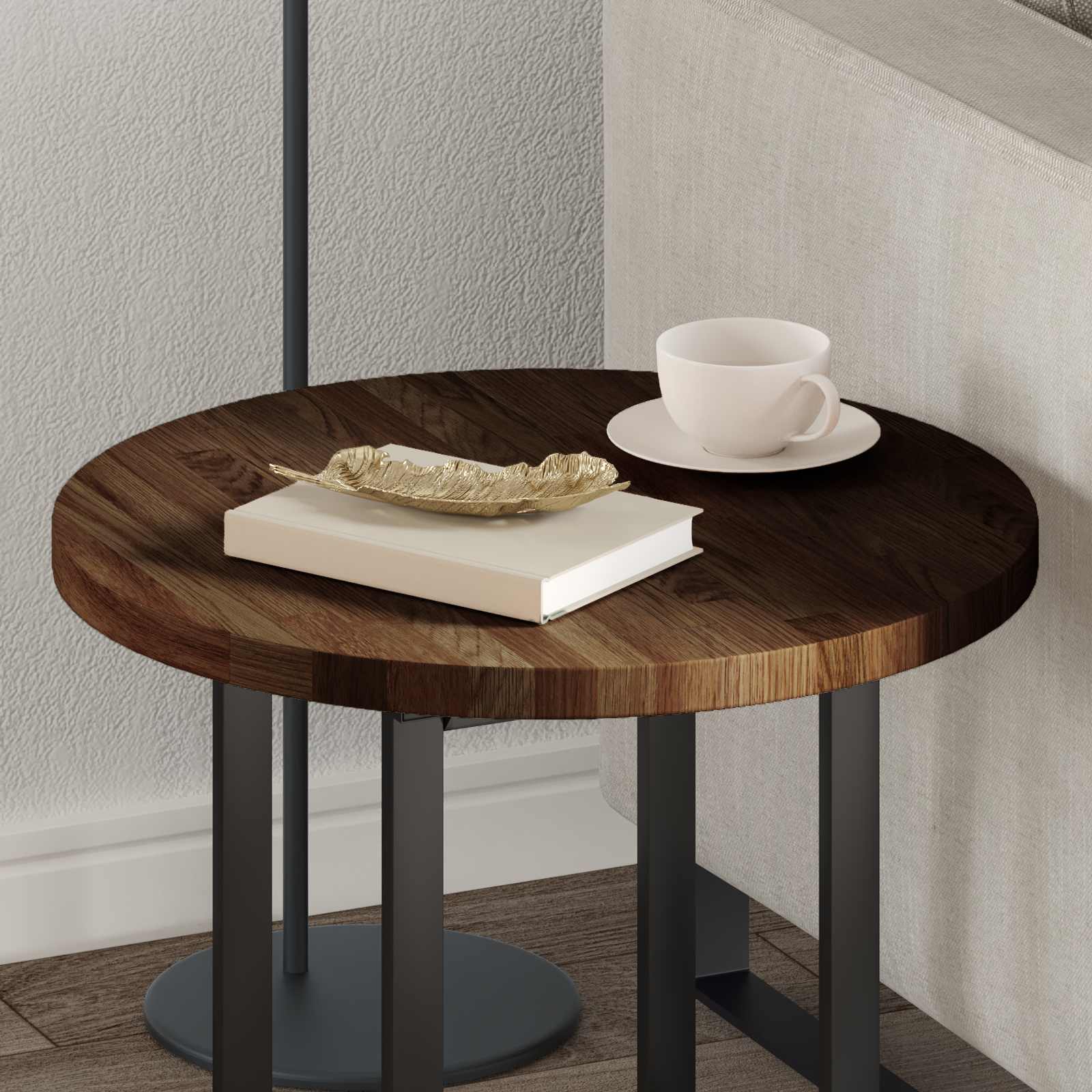 Plateau de table Marron foncé Ø 50 x 2,5 cm - XIOS