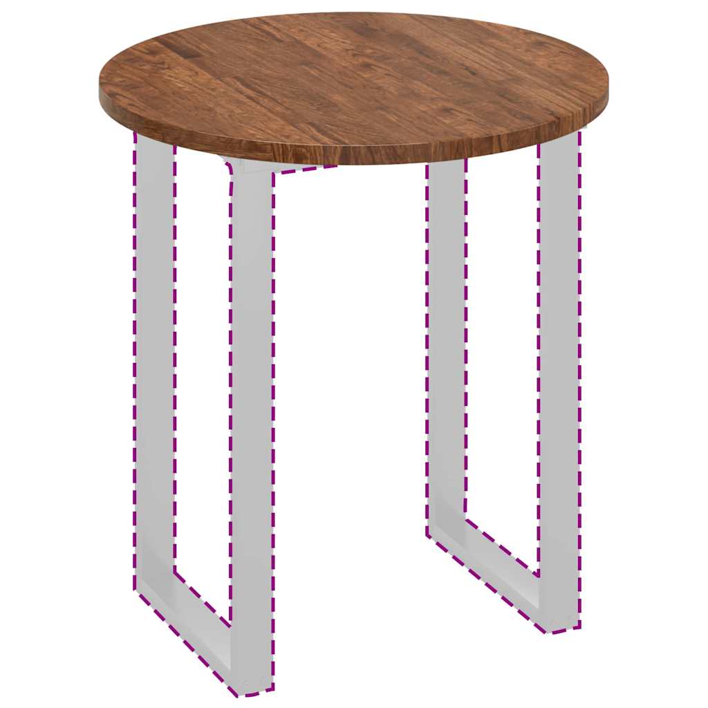 Plateau de table Marron foncé Ø 70 x 2.5 cm Chêne massif - XIOS