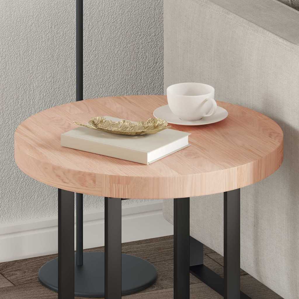 Plateau de table Marron clair Ø 50 x 4 cm Chêne massif - XIOS