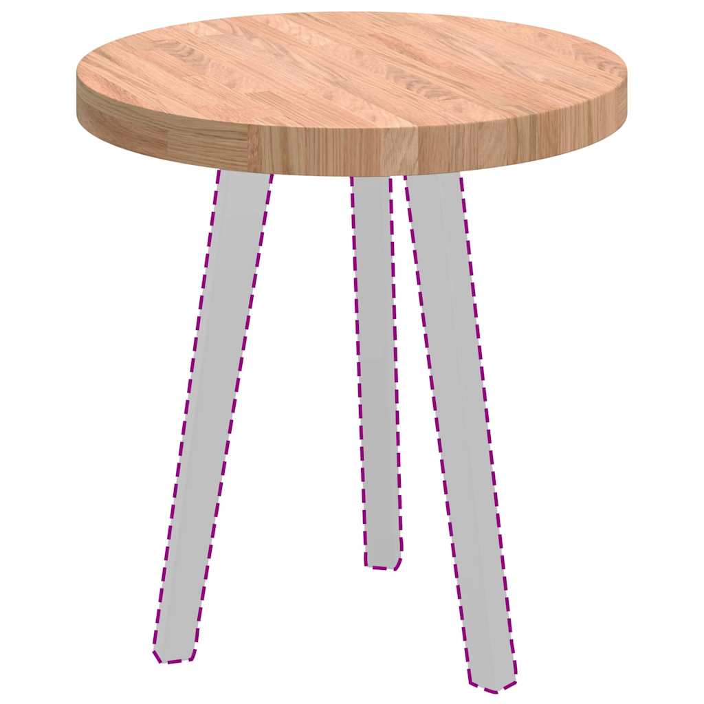 Plateau de table Marron clair Ø 50 x 4 cm Chêne massif - XIOS