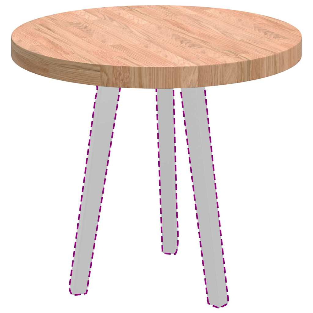 Plateau de table Marron clair Ø 60 x 4 cm Chêne massif - XIOS