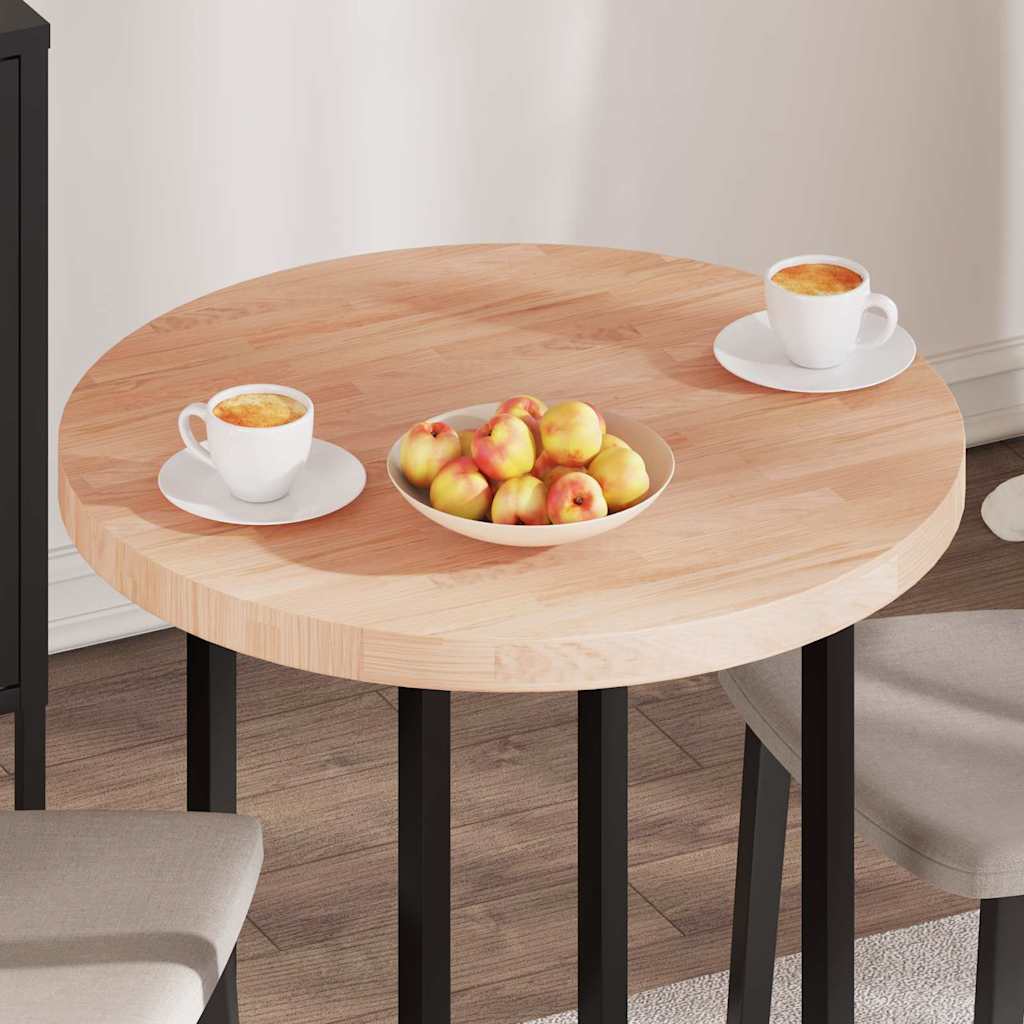 Plateau de table Marron clair Ø 70 x 4 cm Chêne massif - XIOS