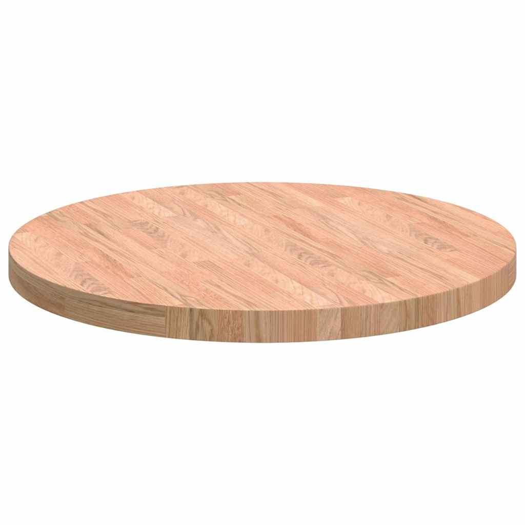 Plateau de table Marron clair Ø 70 x 4 cm Chêne massif - XIOS