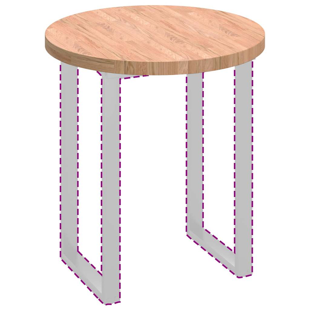 Plateau de table Marron clair Ø 70 x 4 cm Chêne massif - XIOS