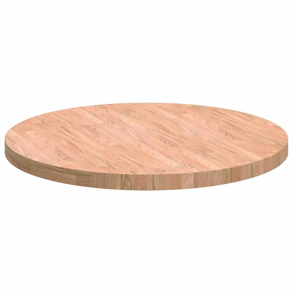 Plateau de table Marron clair Ø 80 x 4 cm Chêne massif - XIOS