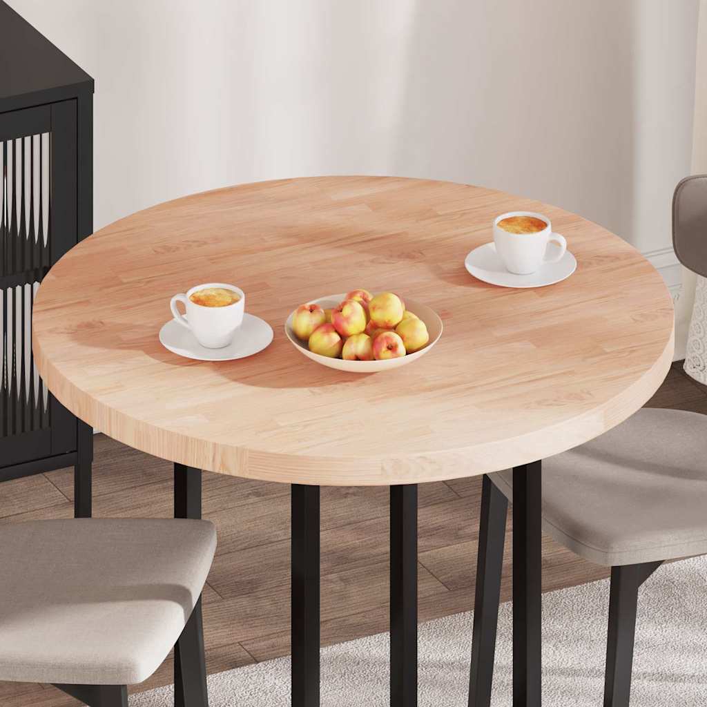 Plateau de table Marron clair Ø 90 x 4 cm Chêne massif - XIOS