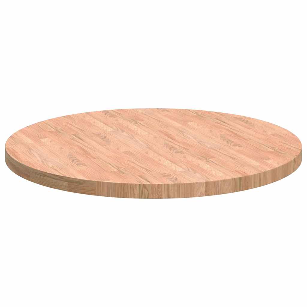 Plateau de table Marron clair Ø 90 x 4 cm Chêne massif - XIOS