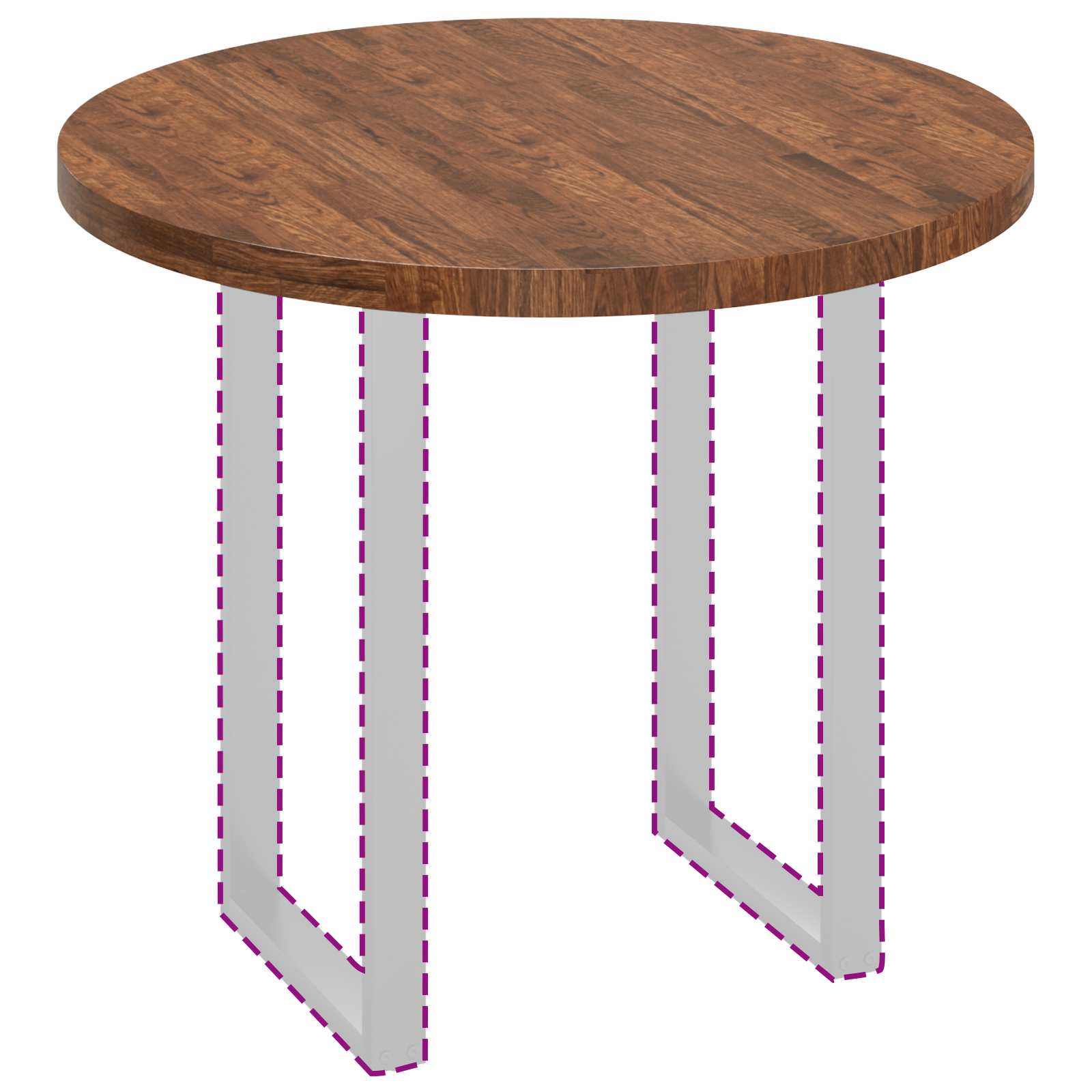 Plateau de table Ø 90 x 4 cm Rond Bois de chêne massif
