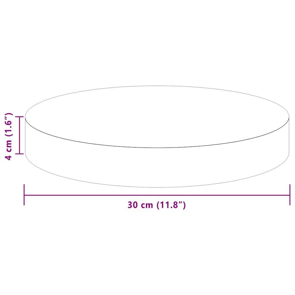 Plateau de table Marron foncé Ø 30 x 4 cm Chêne massif - XIOS