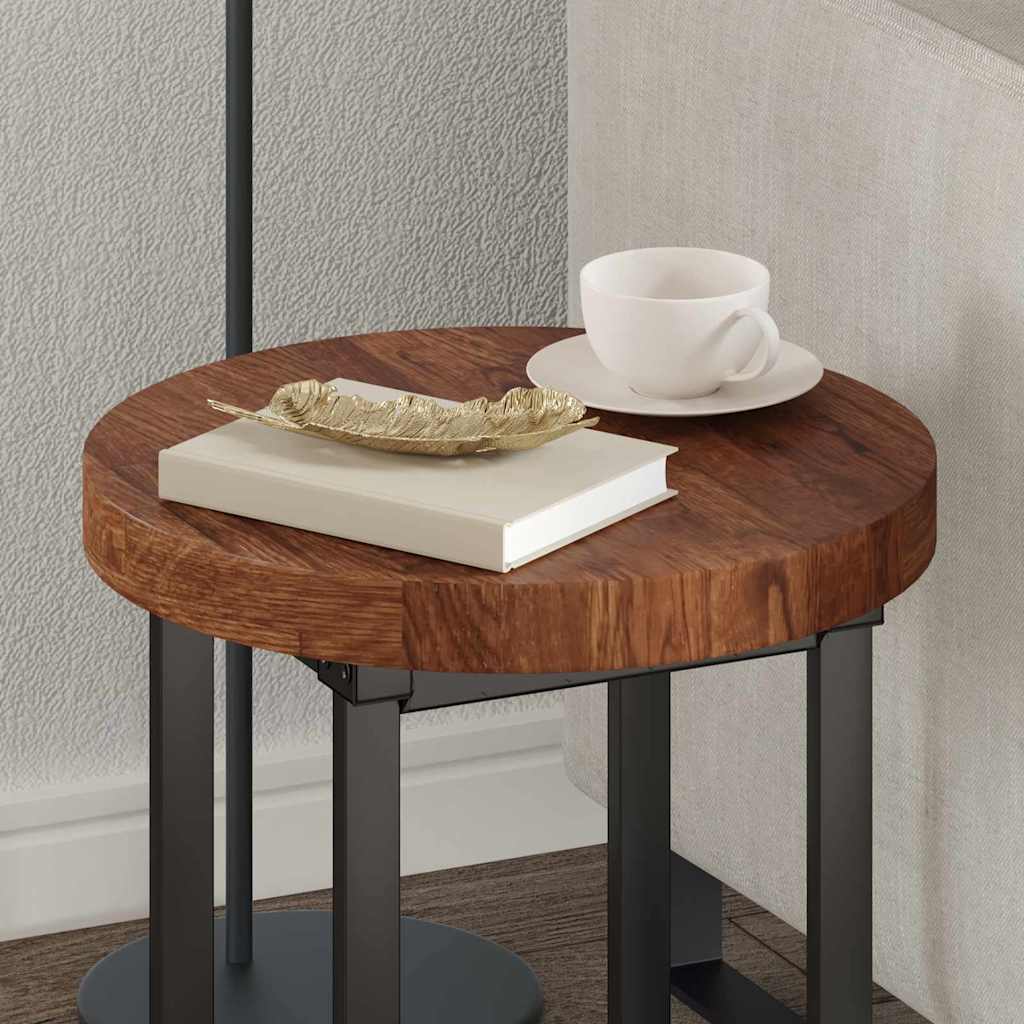 Plateau de table Marron foncé Ø 40 x 4 cm Chêne massif - XIOS