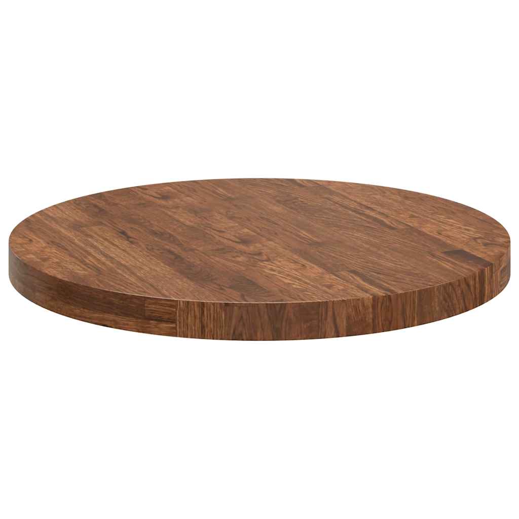 Plateau de table Marron foncé Ø 60 x 4 cm Chêne massif - XIOS