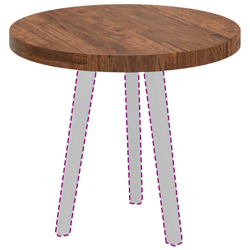 Plateau de table Marron foncé Ø 60 x 4 cm Chêne massif - XIOS