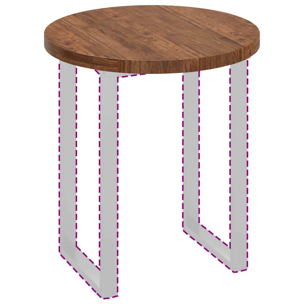 Plateau de table Marron foncé Ø 70 x 4 cm Chêne massif - XIOS