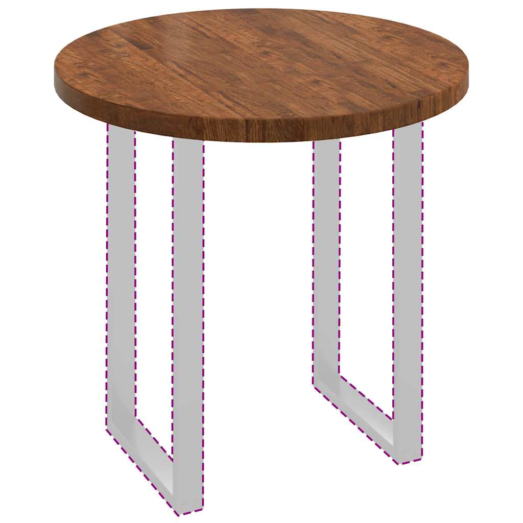 Plateau de table Marron foncé Ø 80 x 4 cm Chêne massif - XIOS