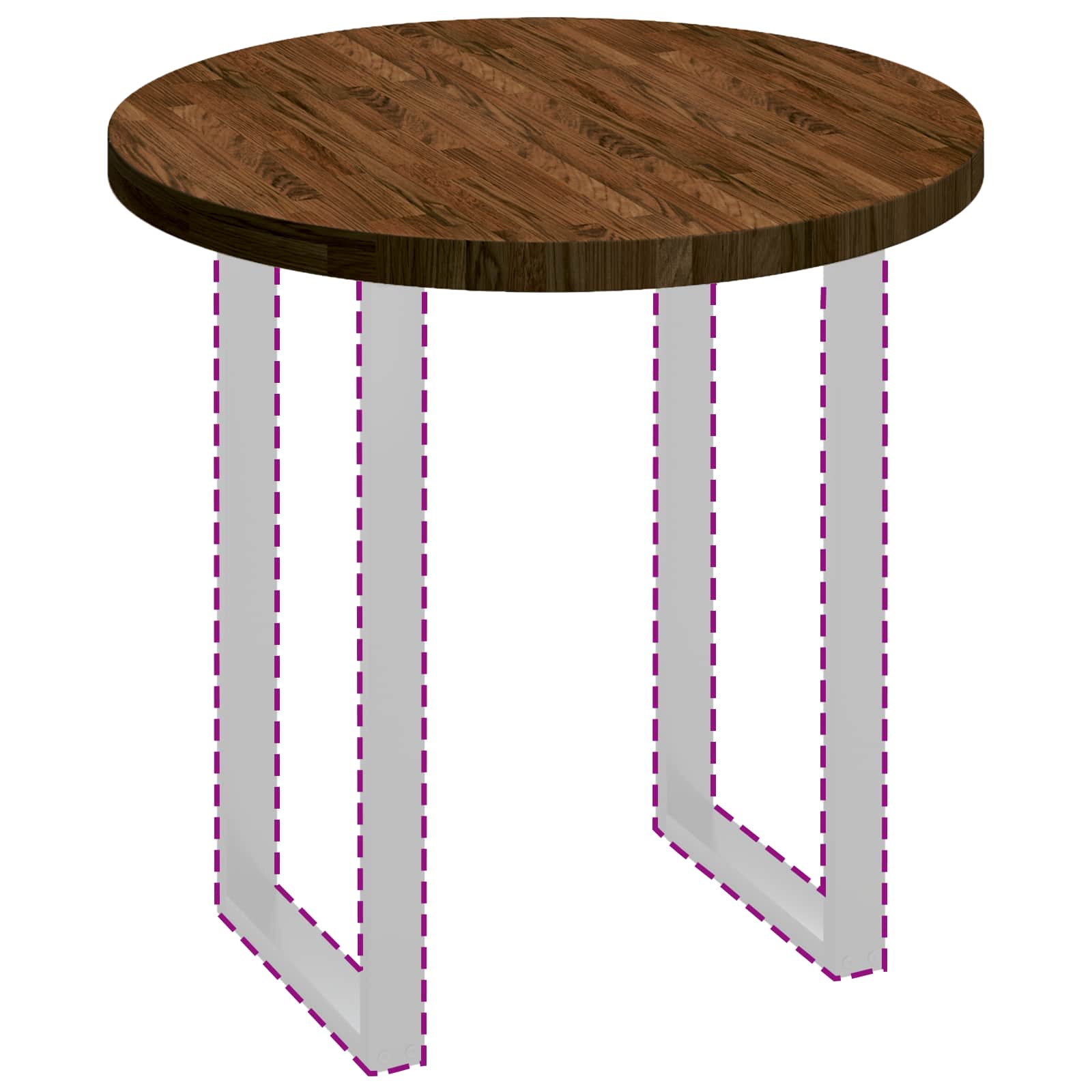 Plateau de table Ø 80 x 4 cm Rond Bois de chêne massif