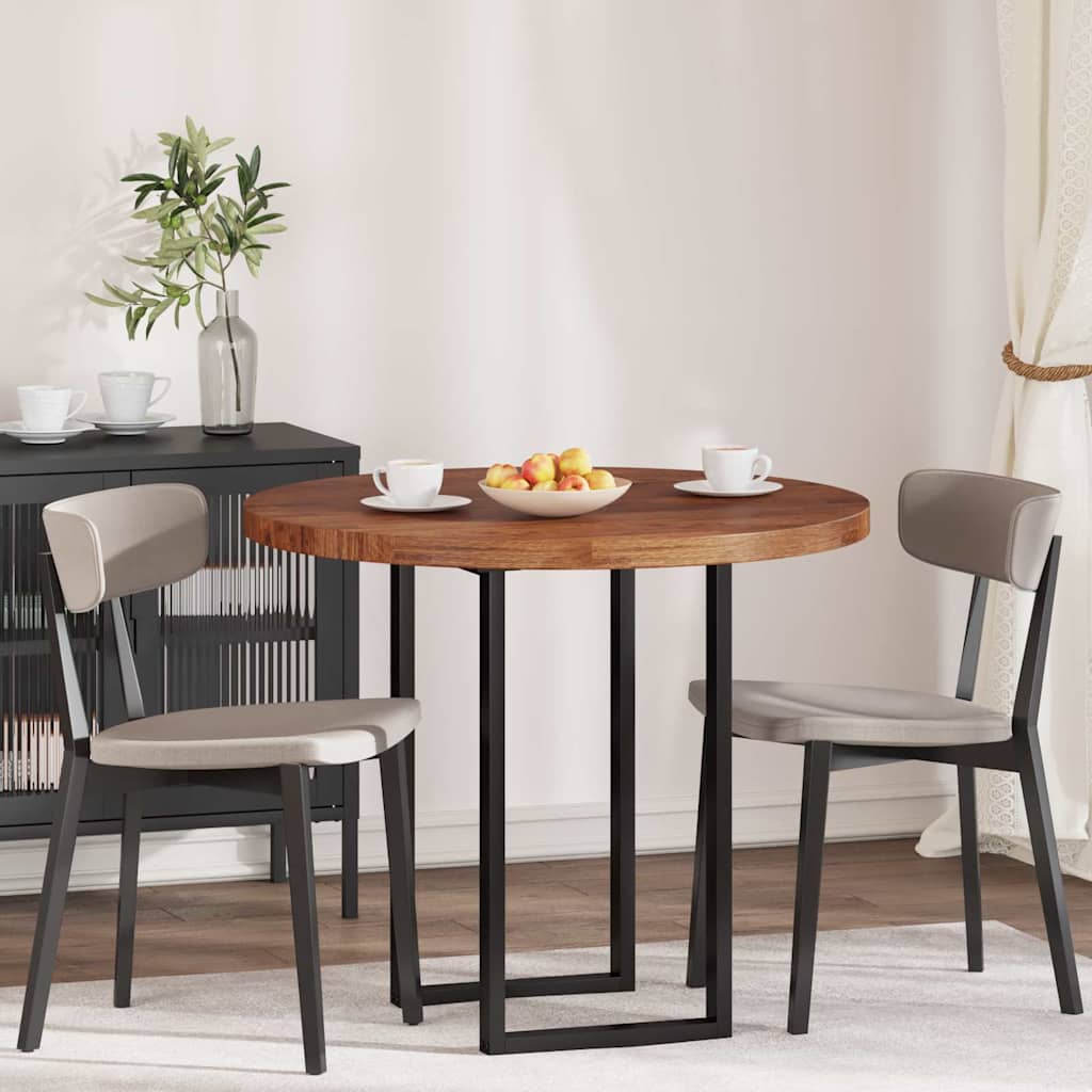 Plateau de table Marron foncé Ø 90 x 4 cm Chêne massif - XIOS