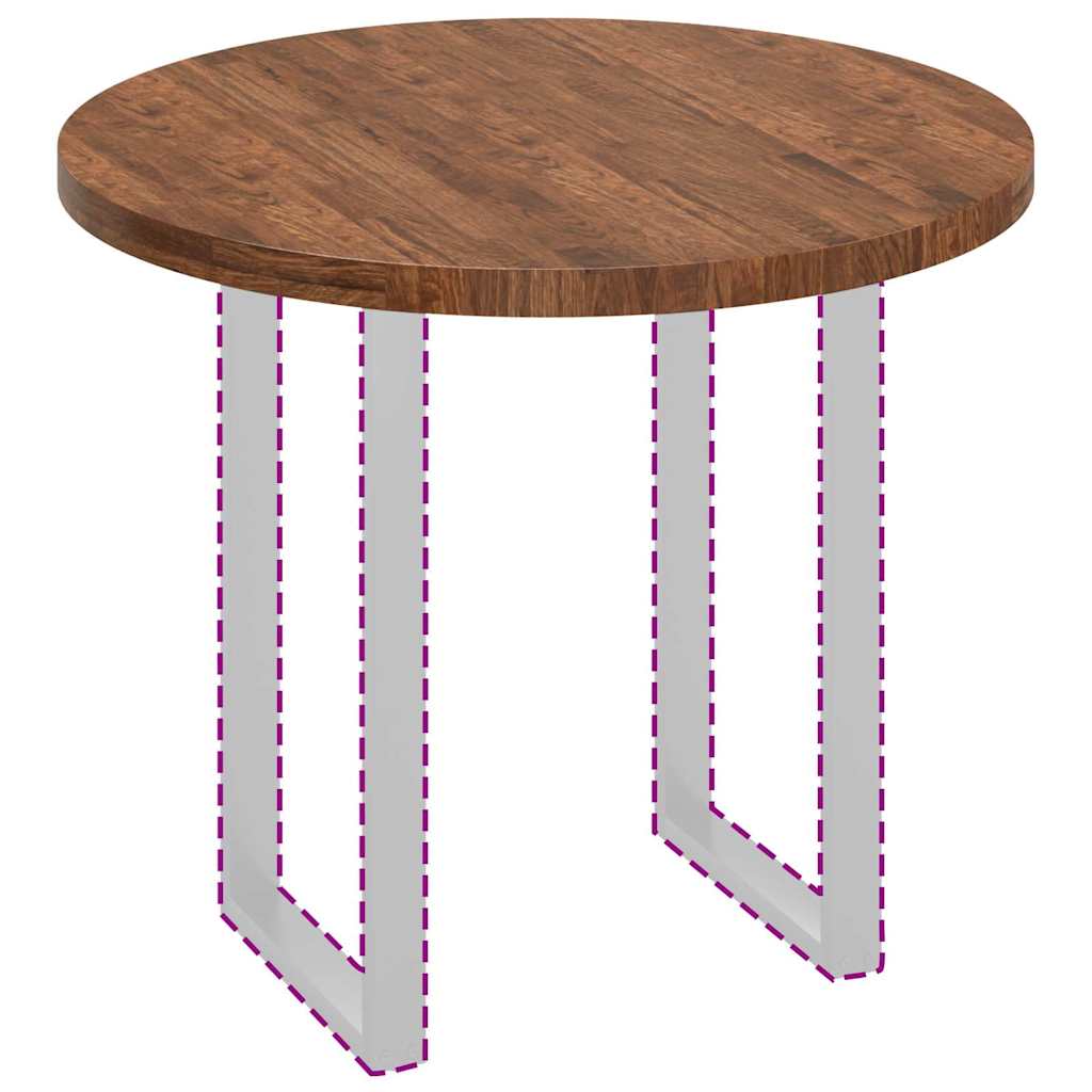 Plateau de table Marron foncé Ø 90 x 4 cm Chêne massif - XIOS