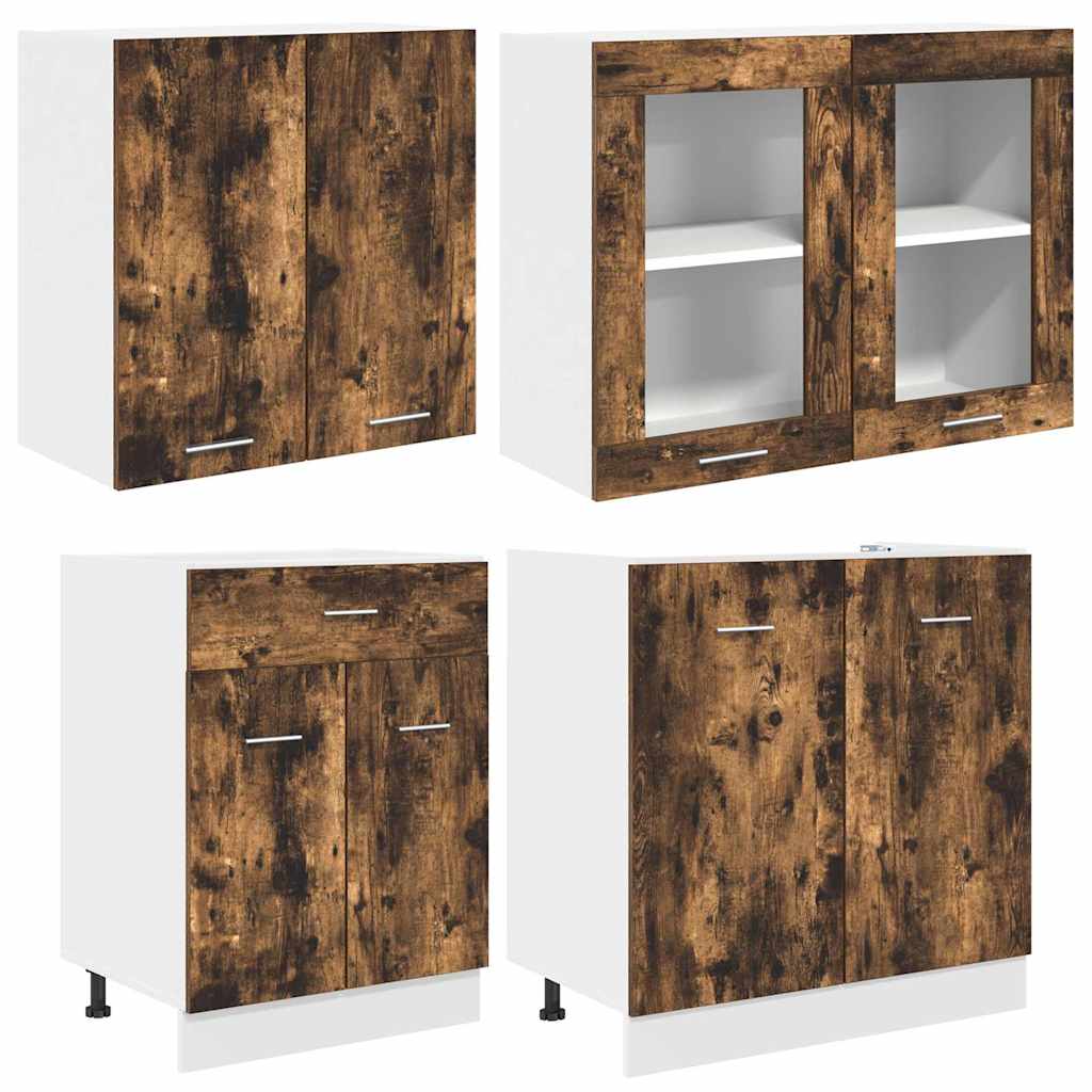 Unité de cuisine LYON 4 pc Chêne fumé Bois d'ingénierie - XIOS