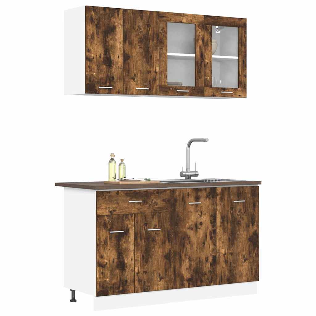 Unité de cuisine LYON 4 pc Chêne fumé Bois d'ingénierie - XIOS