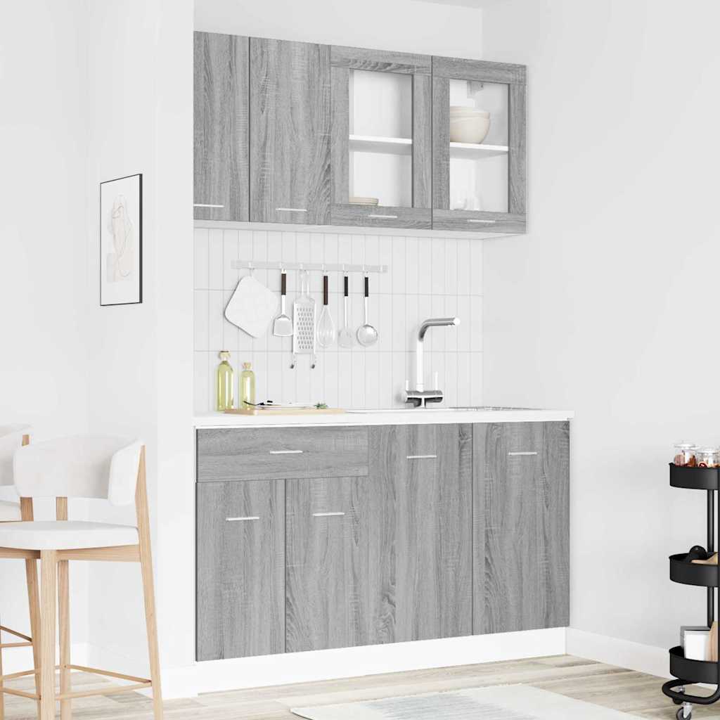 Unité de cuisine LYON 4 pc Sonoma gris Bois d'ingénierie - XIOS
